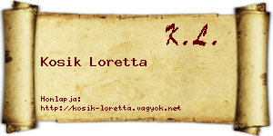 Kosik Loretta névjegykártya